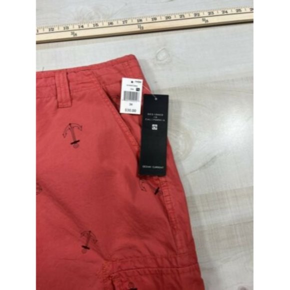 Shorts Nwt Ocean Current Red Cargo Shorts With Anchor Graphic Mens